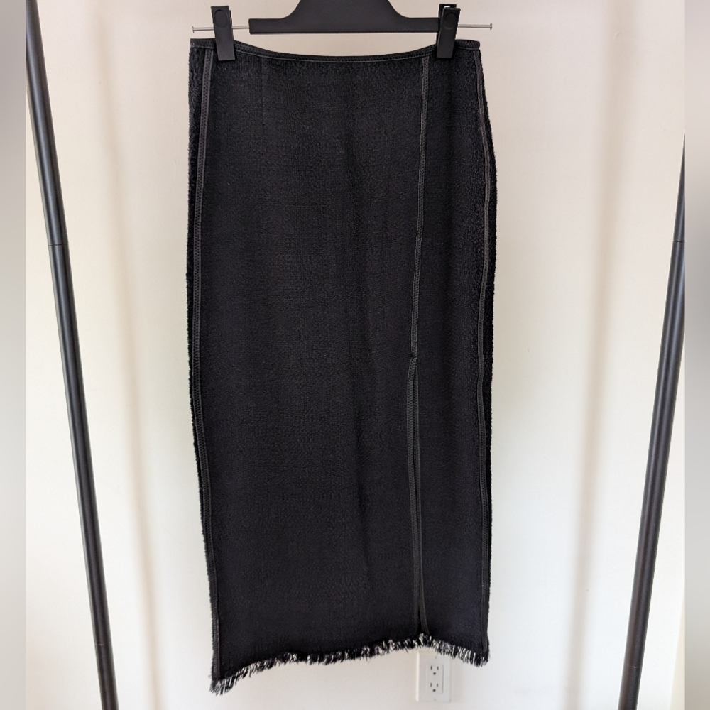 Nanushka Wool Blend And Vegan Leather Detail Skirt
